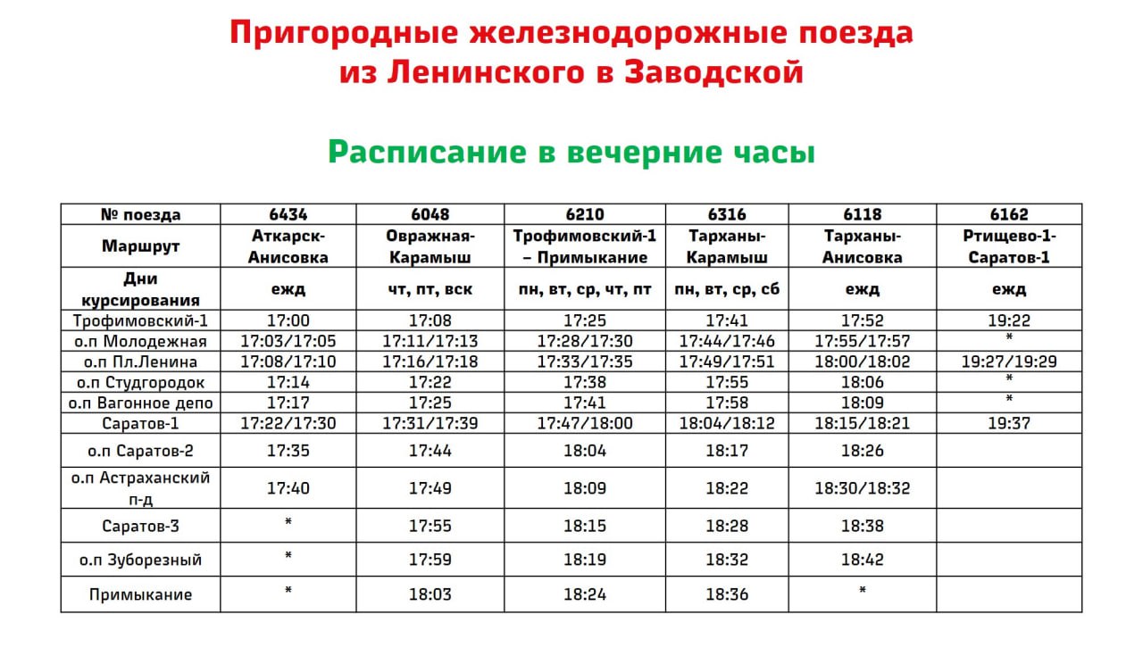 len zav vecher 2702 - Расписание движения пригородных поездов в черте города